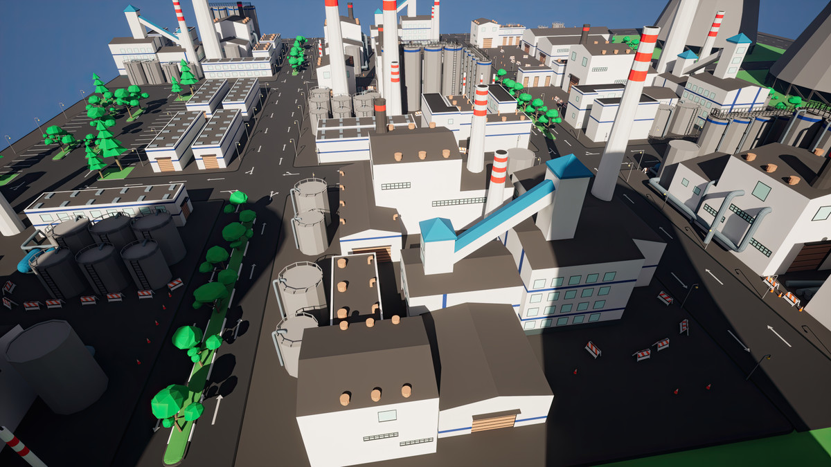 Modular Low Poly Factory [Desktop & Mobile]