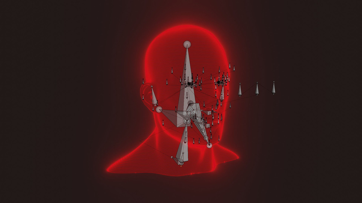 Sci-Fi Red Hologram Male Female Heads 3D Model Pack - Animated, Blend Shapes