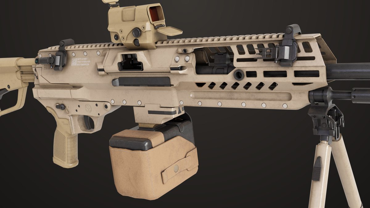 Machine Gun 14 Brown URP HDRP Textures