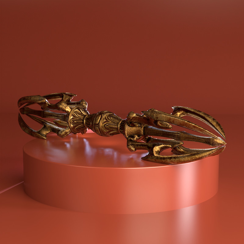 Ancient 9-Pronged Vajra (Gu-go-jeo) with 8-Makara Design