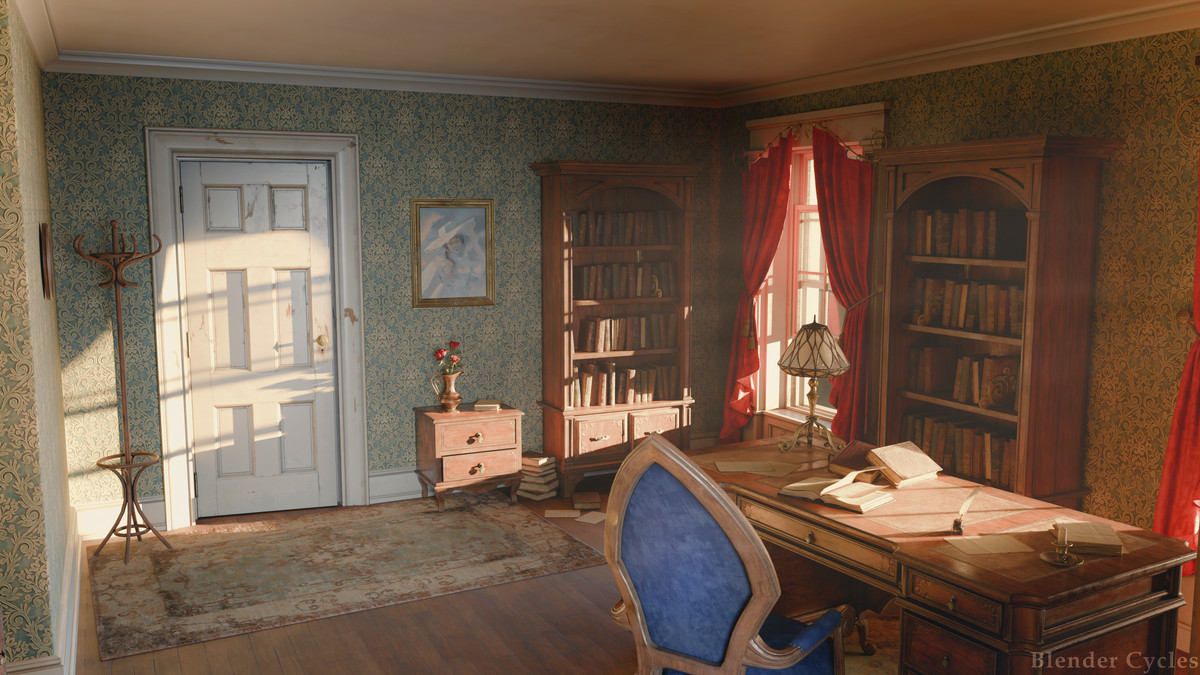Vintage Velvet Mahogany Office Set
