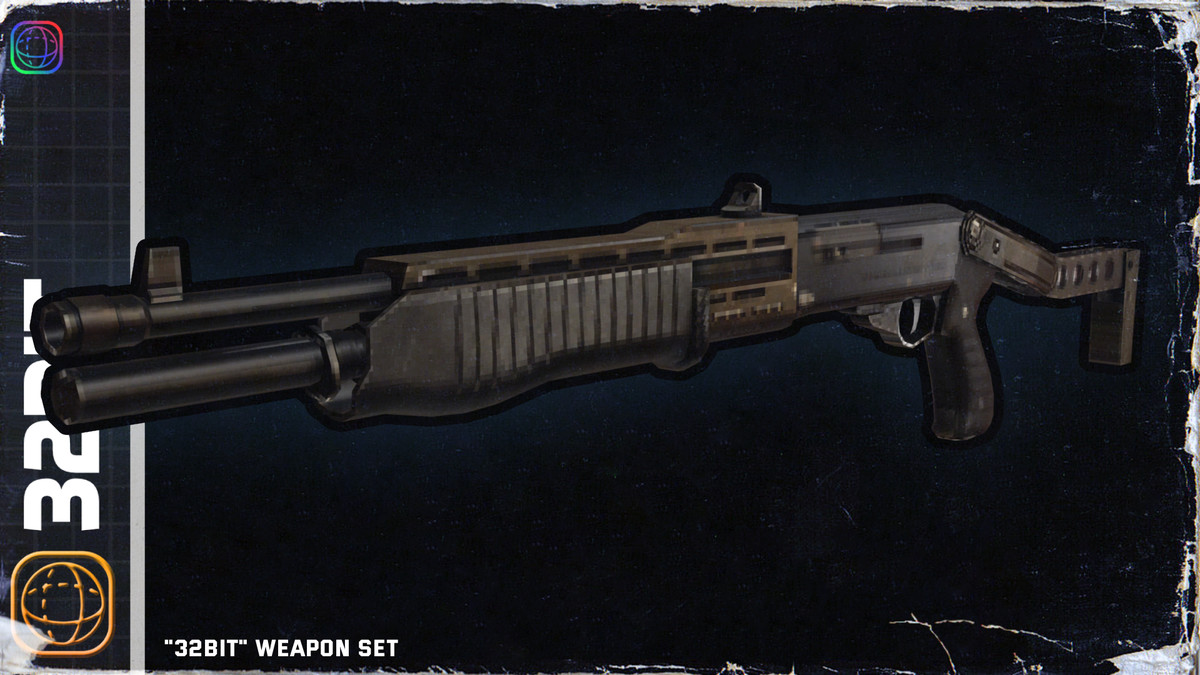 32-bit Retro Weapon and Firearm Set