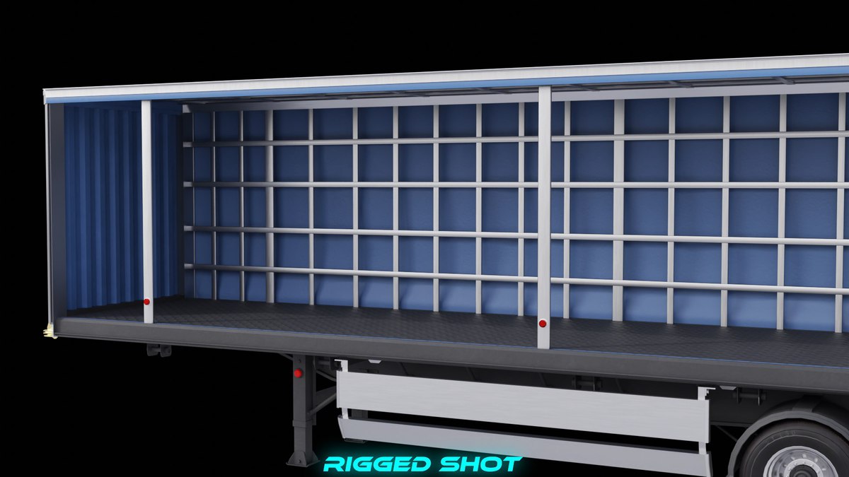 Curtainsider Semi Trailer URP HDRP Textures