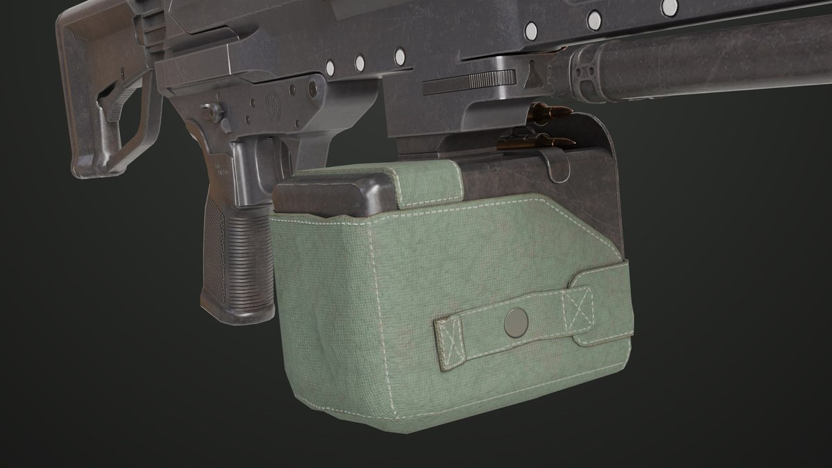 Machine Gun 14 Black URP HDRP Textures