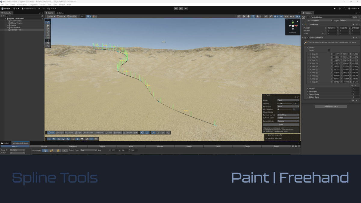 Spline Tools for Unity Splines