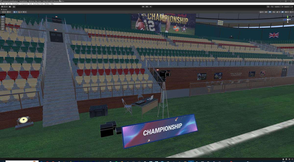 Modular American Football Stadium 3d Environment - Exterior, Interior, Props