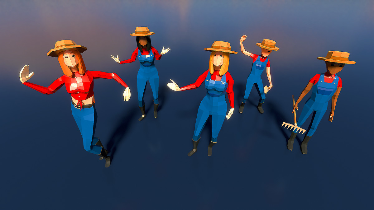 Low Poly Farm. HappyLifeville