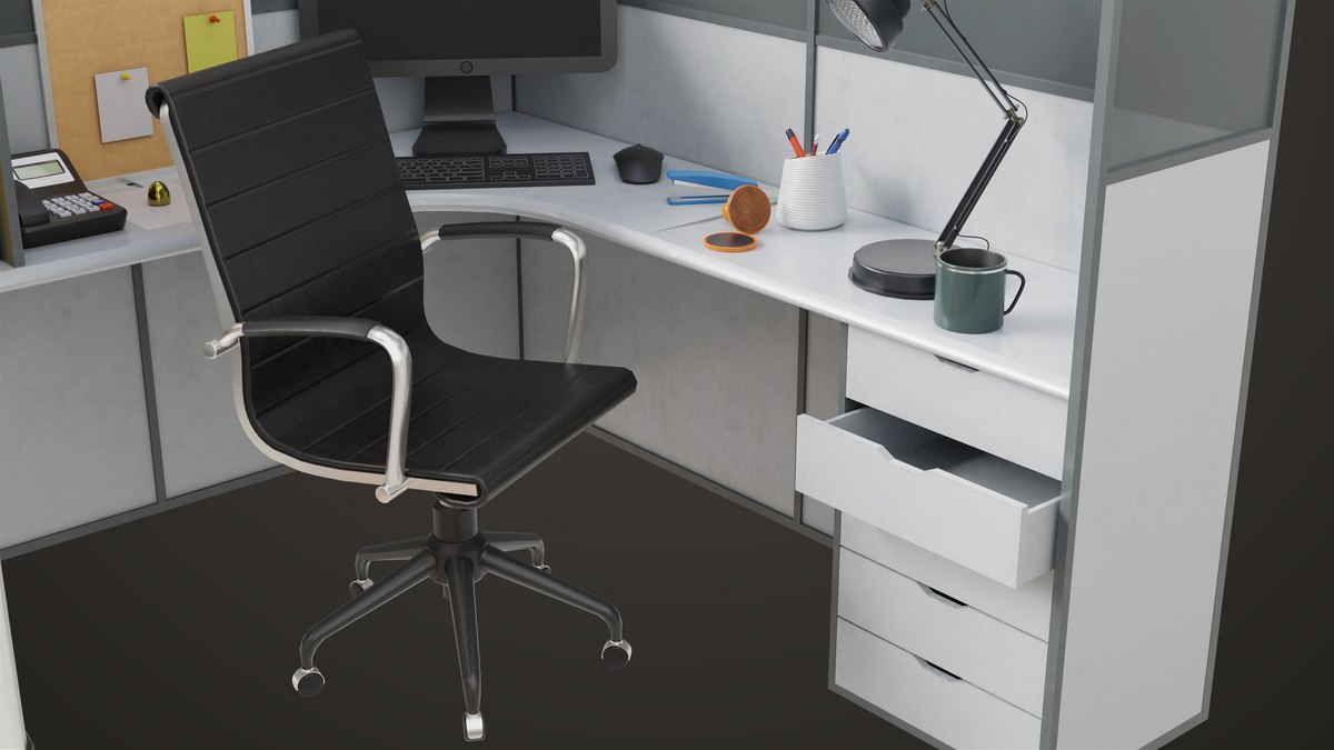 Office Desk Props Single Mat URP HDRP Textures