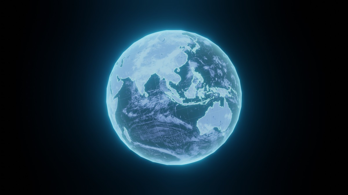 Holographic Solar System Sci-Fi 3D Model