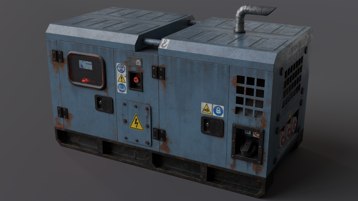 Diesel Generator (Interactive - Game ready)