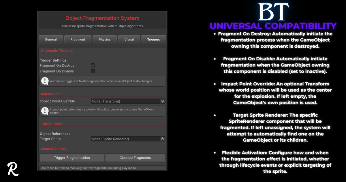 BT-DestructX 2D: Intelligent Multi-Algorithm Fragmentation & Destruction System