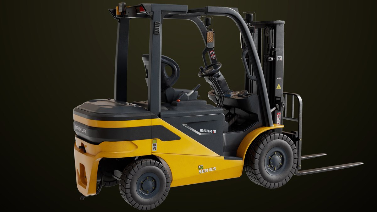 Forklift Truck03 Yellow URP HDRP Textures