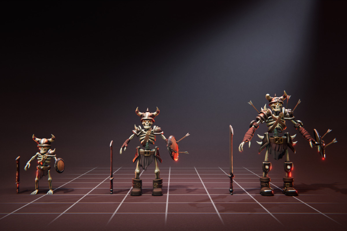 Warrior Skeleton - 3 Characters + Animations
