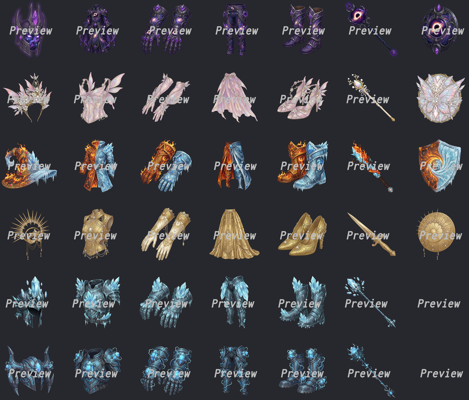 30 Legendary Armor Sets - 200 Fantasy Icons [512x512 HD]