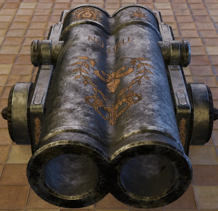 Thunderstrike Double Barrel Ornate Historical Cannon