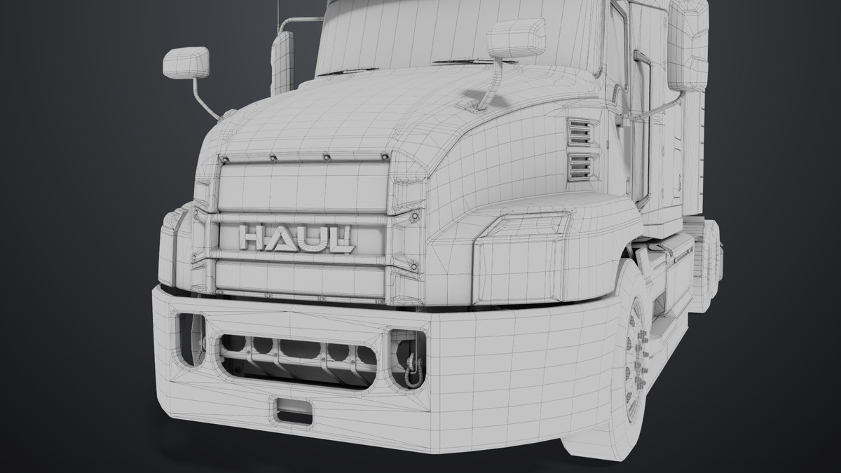 Heavy Truck Chassis 05 White Interior URP HDRP Textures