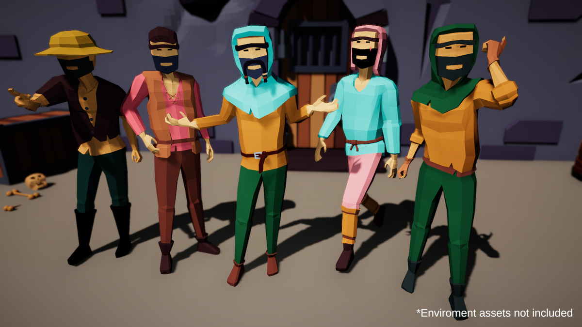 3D Characters Lowpolly Bundle 6