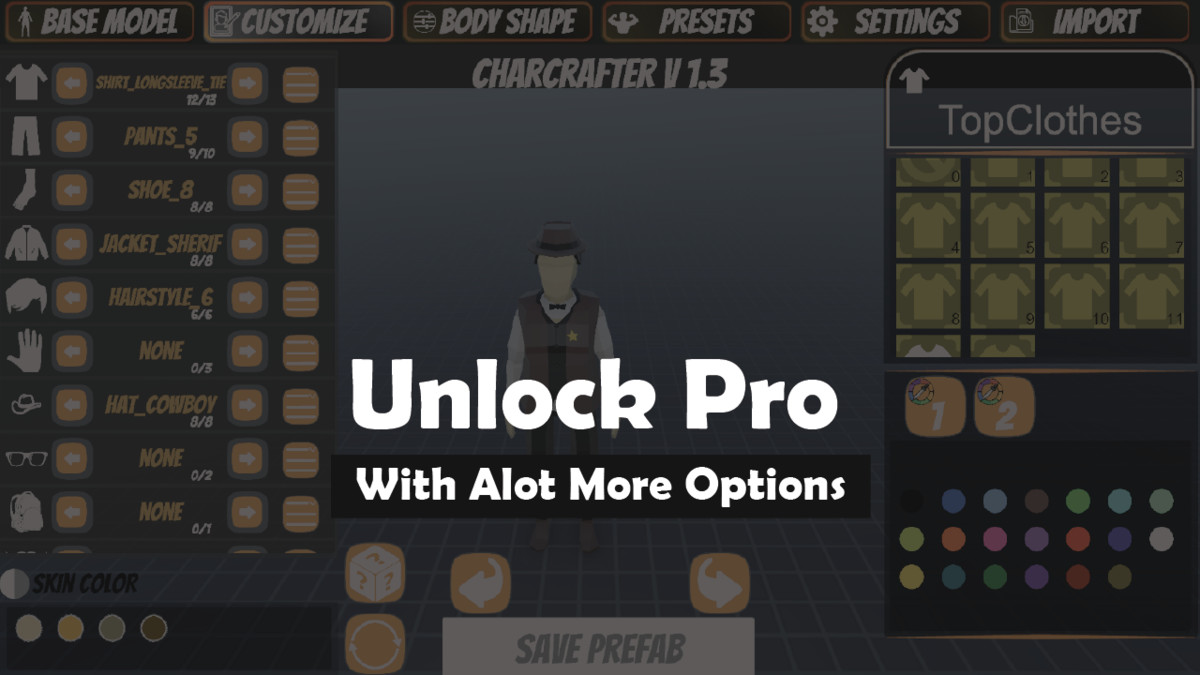 CharCrafter Lite - Modular Low-Poly Character Creation Tool