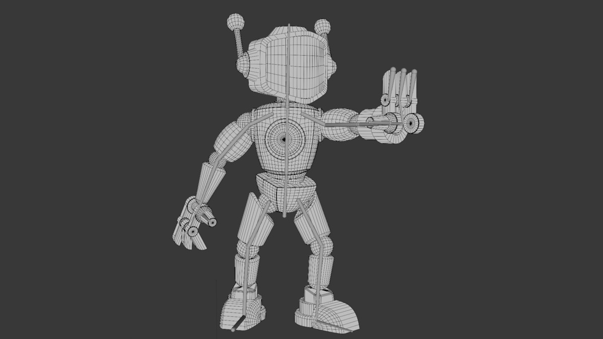 Stylized Rigged Robot with 3 Head variations
