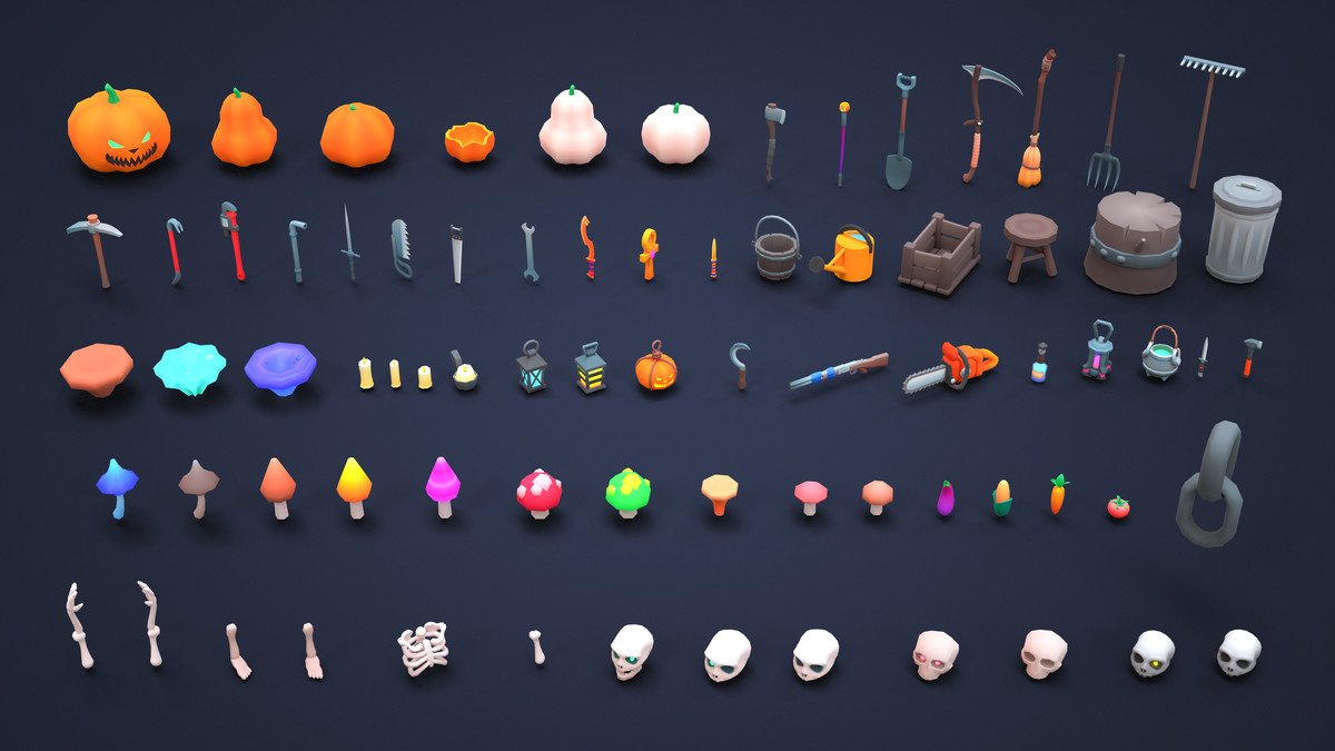 Halloween Pack - Low Poly 3D Model Pack