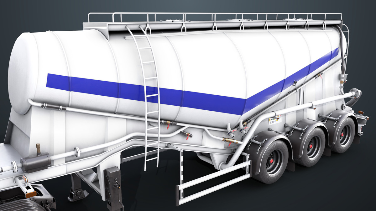 Chassis06 Cement Trailer 01 White URP HDRP Textures