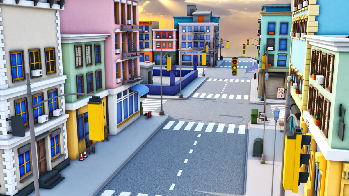 Modular Stylized Cartoon City Pack [Desktop & Mobile]