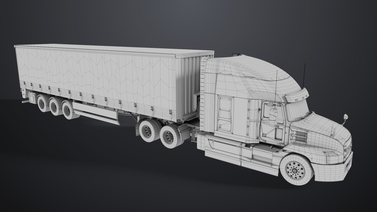 Heavy Truck 05 Curtainsider Trailer URP HDRP Textures