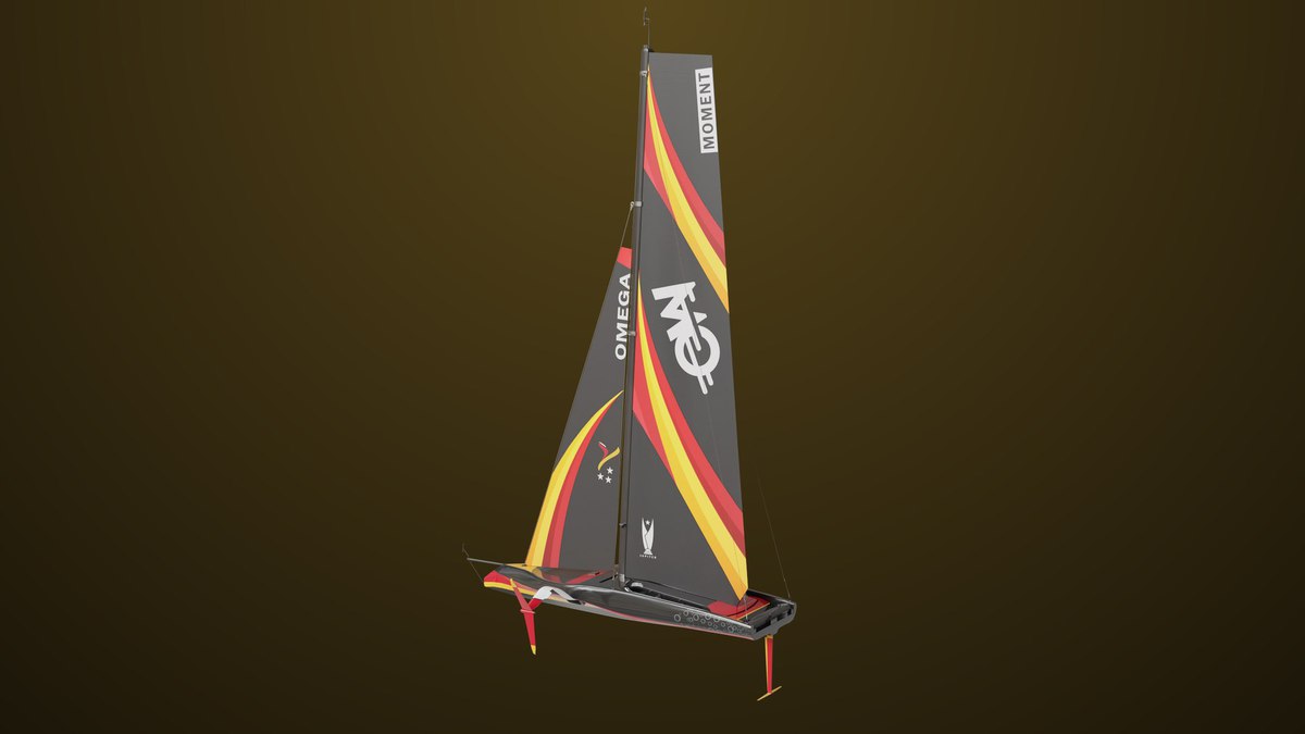 Yacht Hydrofoil Sailing Boat 01 Black URP HDRP Textures