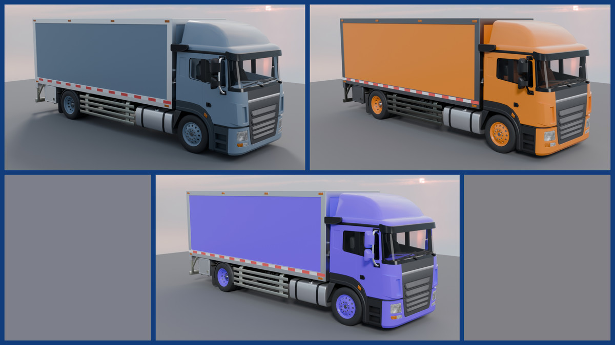 Cargo Box Truck 3D Model – Game Ready Interior, Openable Doors & Custom Branding