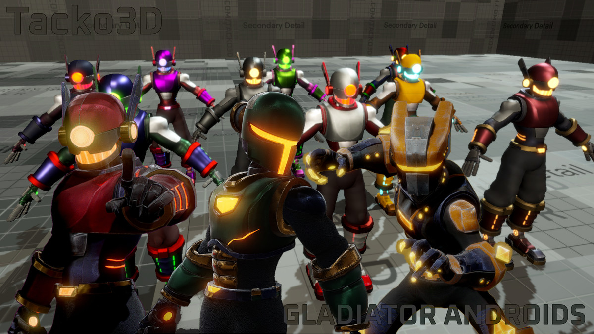 Gladiator Androids Pack Z - Customizable Robot Warriors