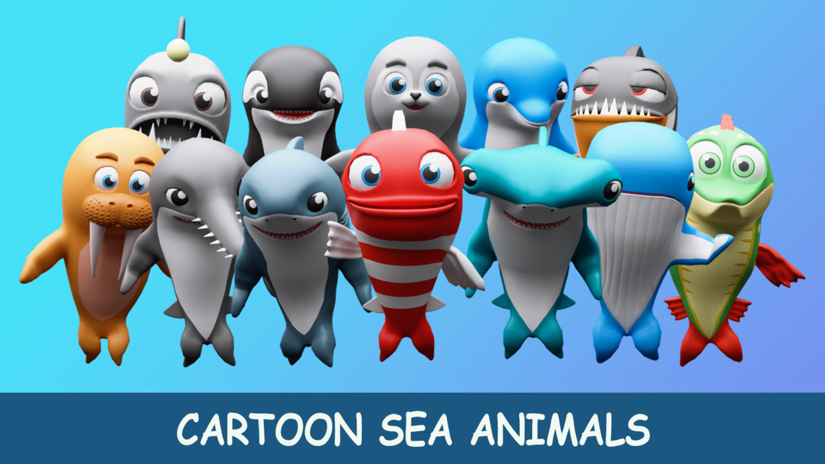 Cartoon sea ​​animals