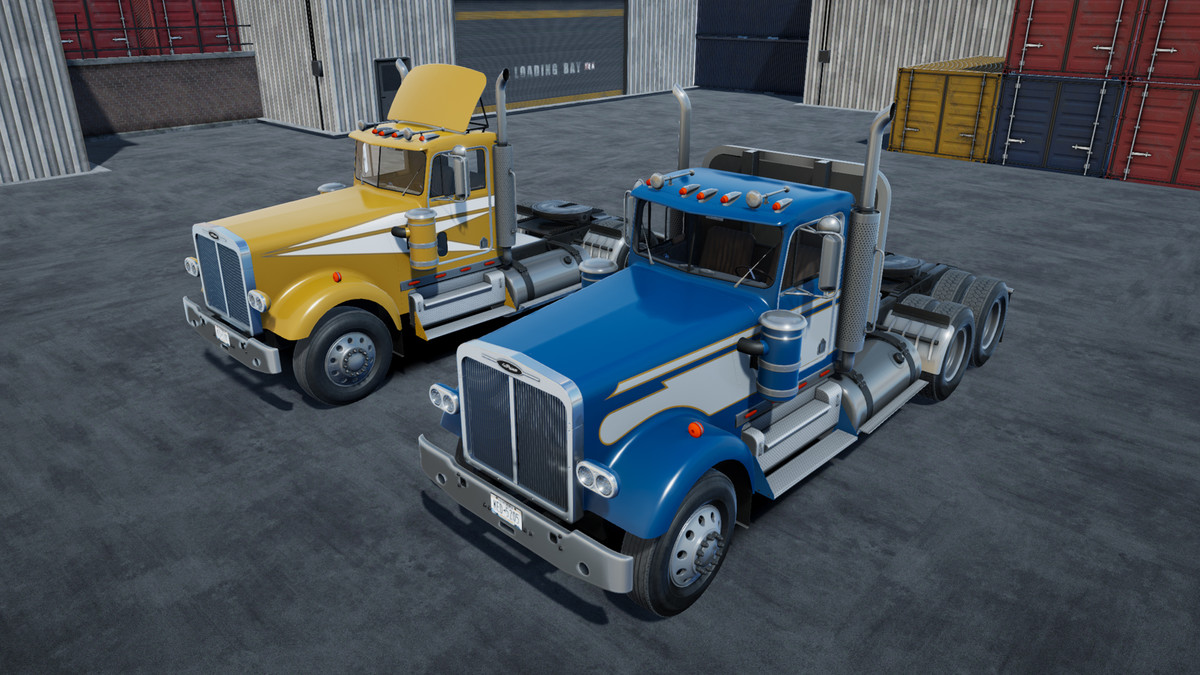 80s Semitruck dropdeck trailer