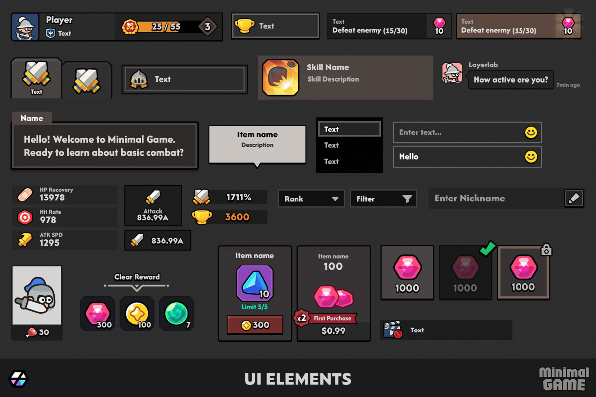 GUI Pro - Minimal Game Dark
