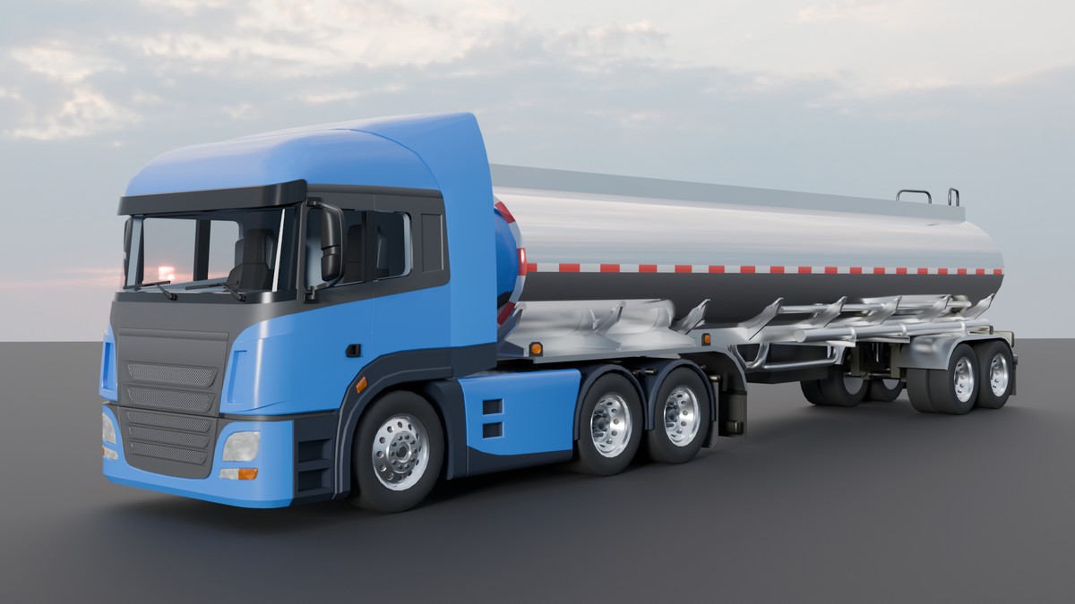 European Semi Truck + Tanker Trailer | Detailed Interior & Functional Lights