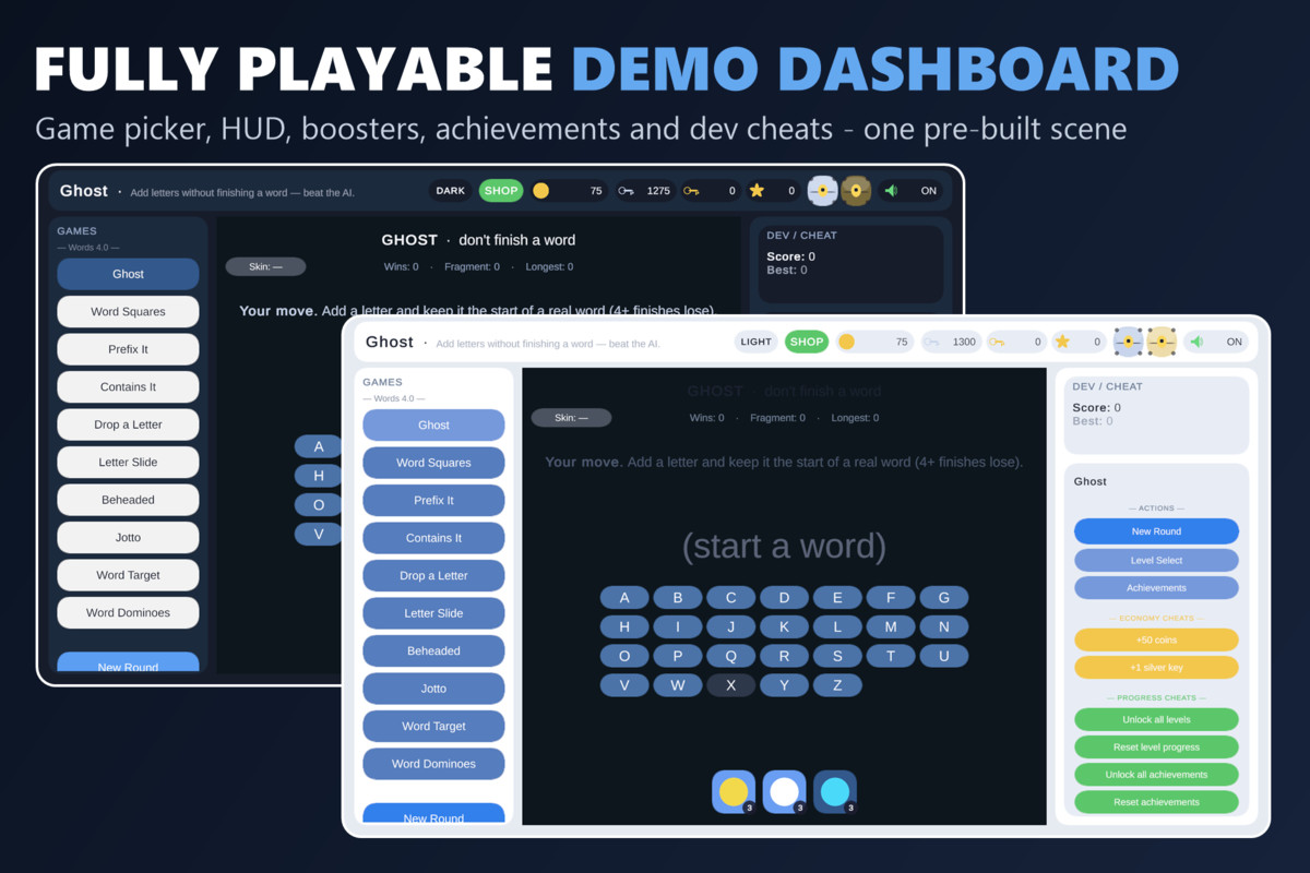 Mini Game Templates Words 4.0 - 10 Words Starters for Unity