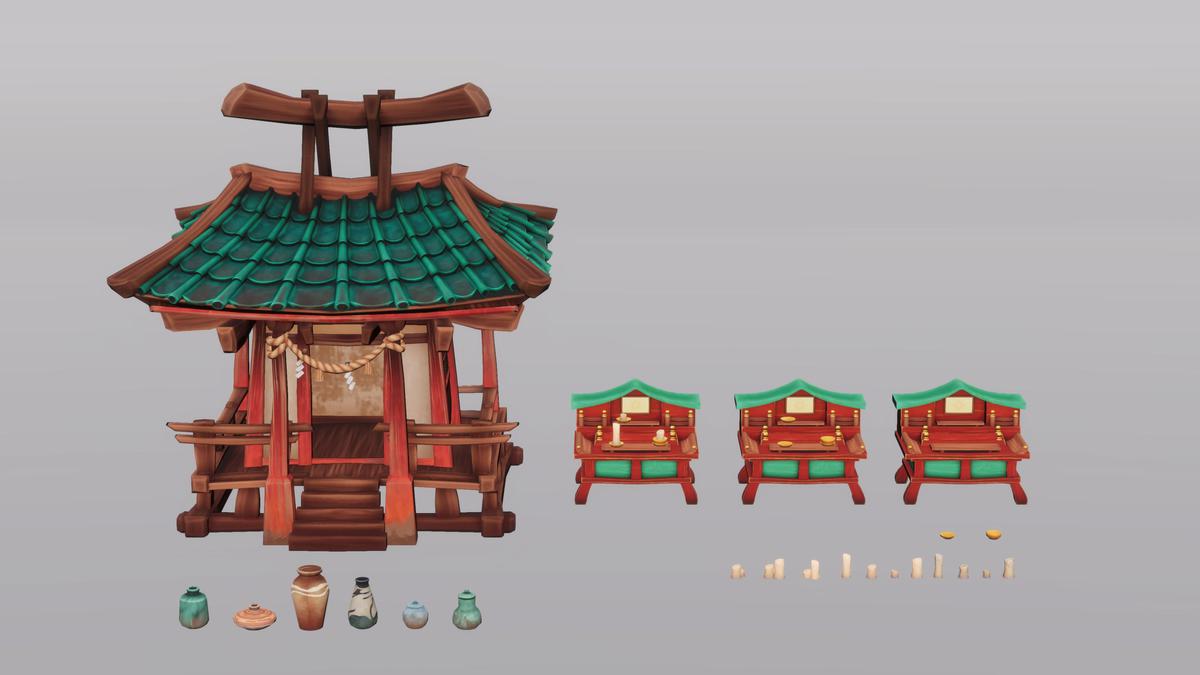 Stylized Japanese Shrine - Asset Pack