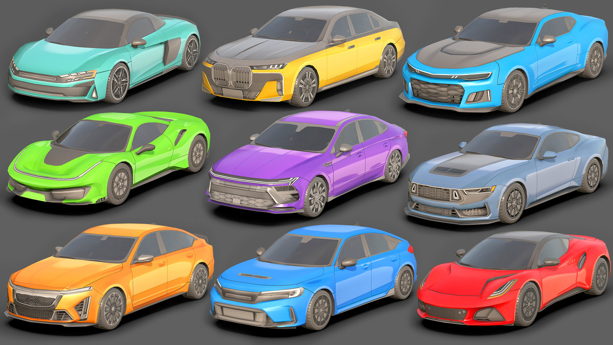 Sedan Low Poly Cars Pack