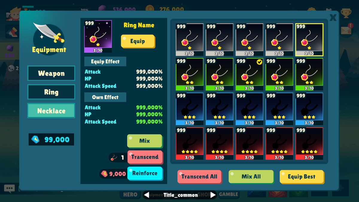 Idle Game Horizontal UI Kit