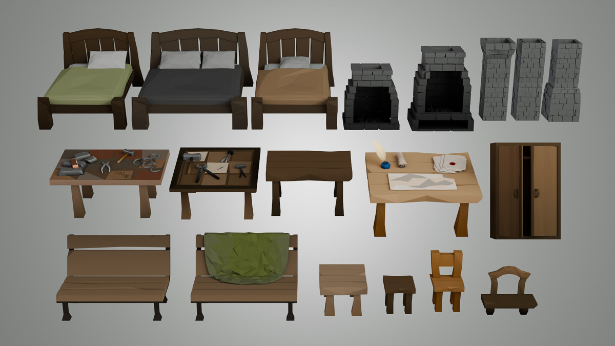 Low Poly Modular Medieval Village - Mini World Studio