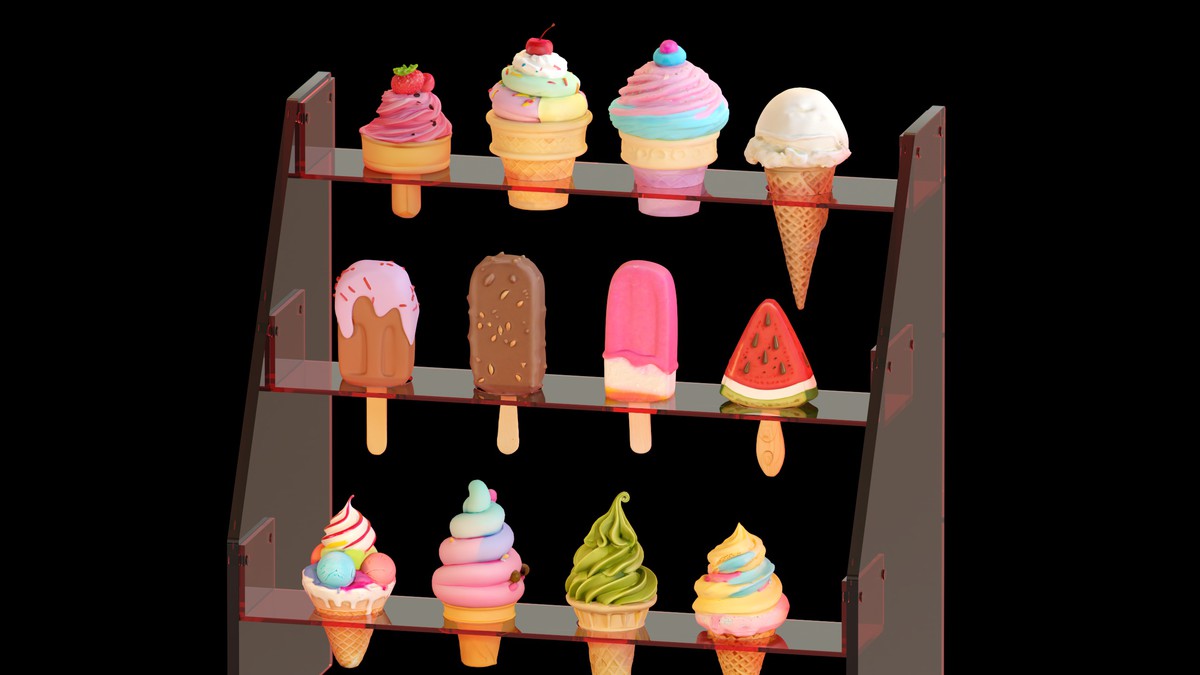 Delicious Ice Cream Collection – Colorful Dessert 3D Models