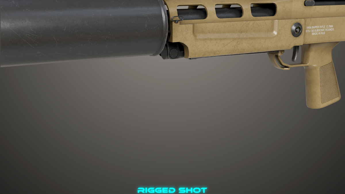 Sniper 05 Black and Sandal Single Mat URP HDRP Textures