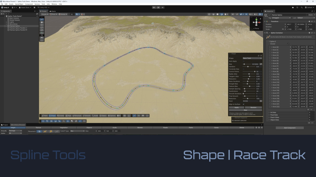Spline Tools for Unity Splines