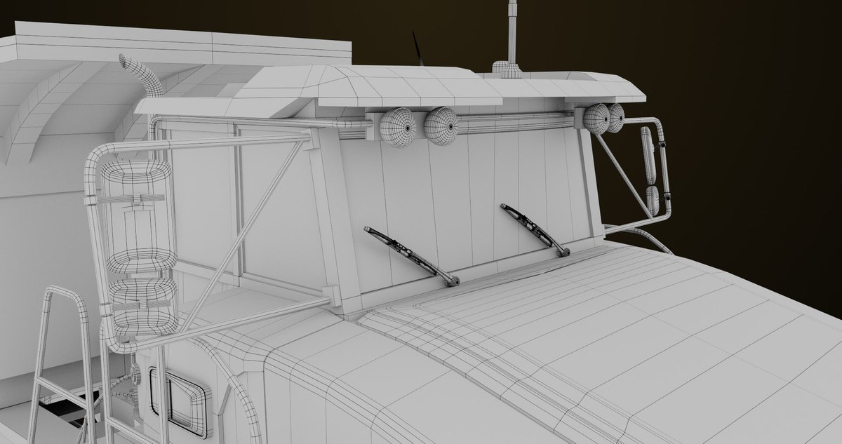Articulated Dirty Mining Truck 03 URP HDRP Textures