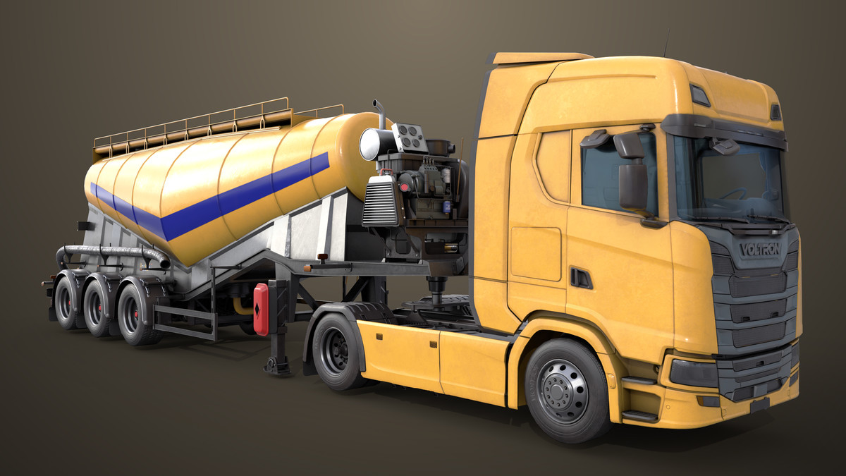 Chassis 06 Cement Trailer 01 Yellow