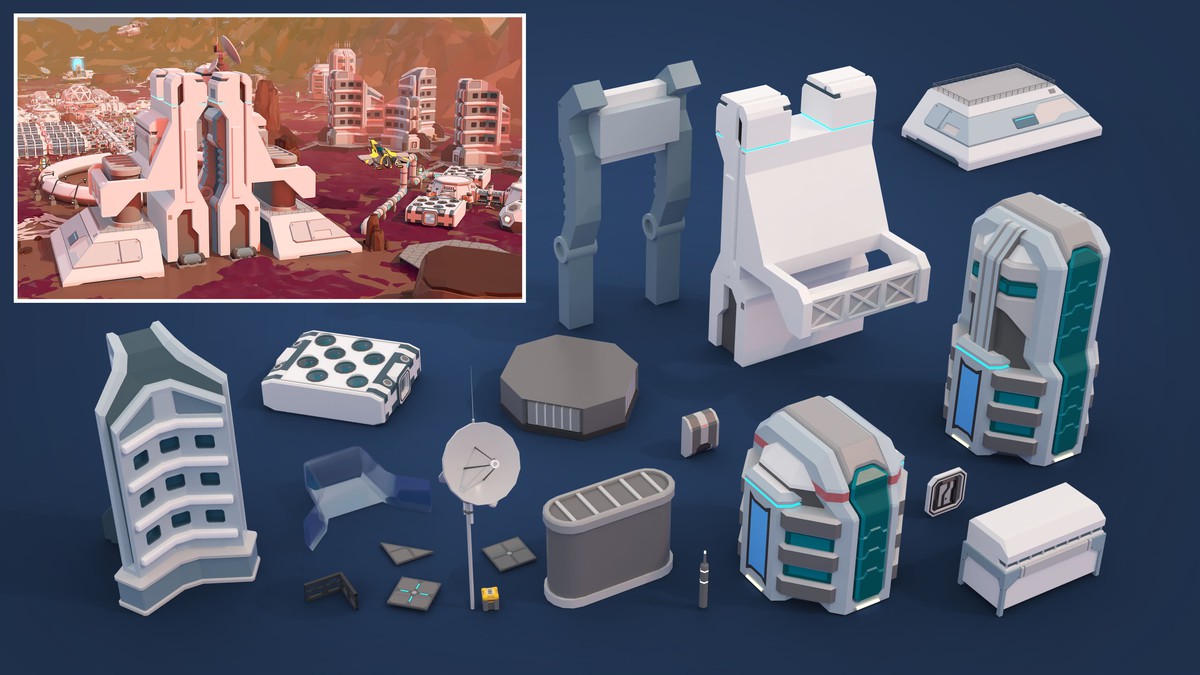 Mars Colony - Low Poly 3D Models Pack