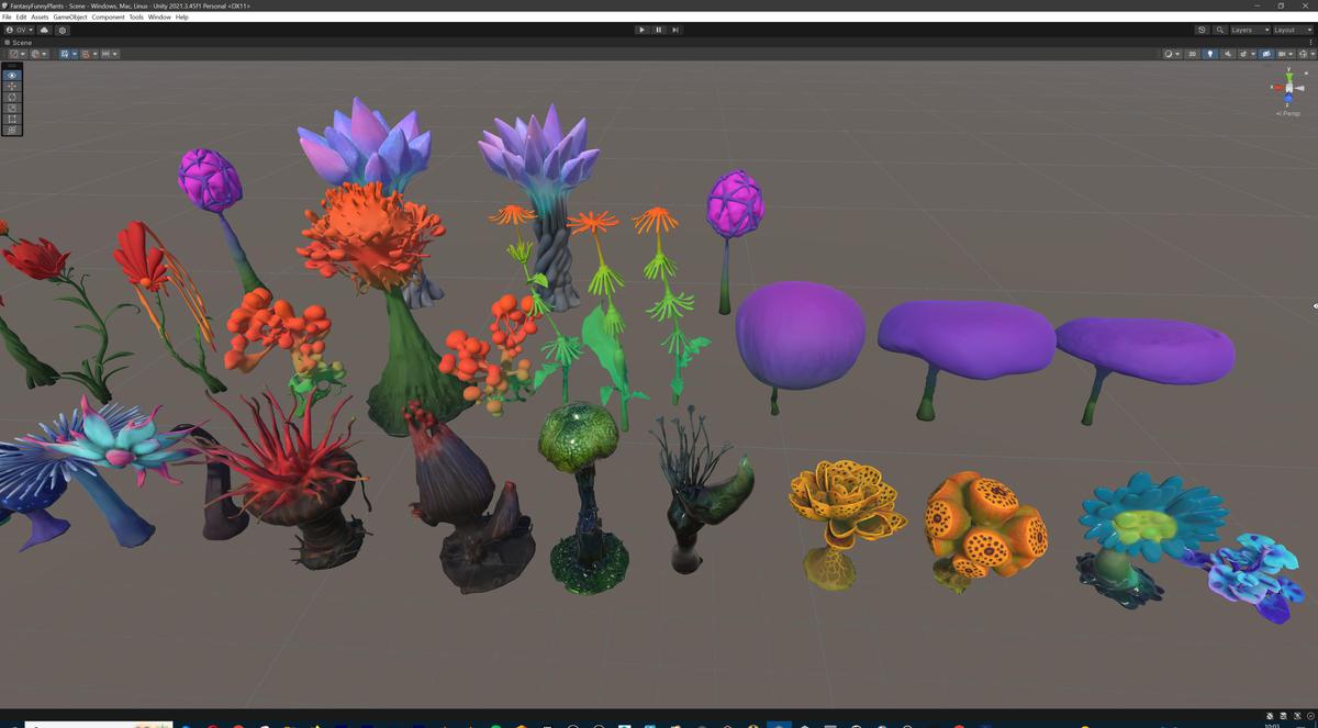 Fantasy Funny Stylized Magical Flora Plants - Low Poly Pack (118 3d models)