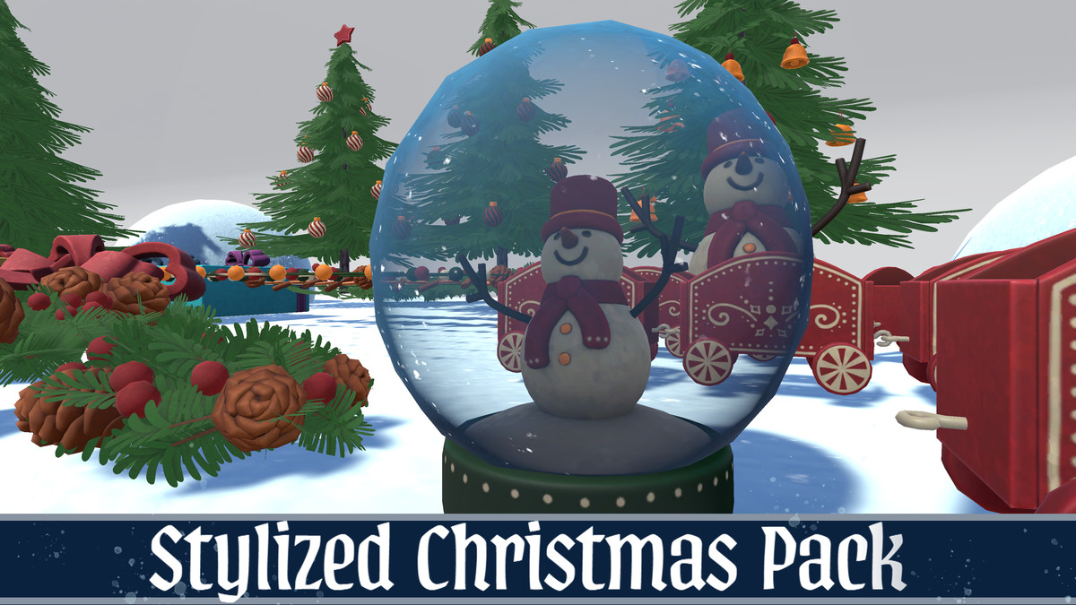 Stylized Christmas Decorations Pack – Trees, Gifts & Sweets