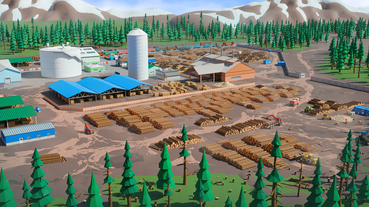Logging Facility - Low Poly 3D Models Pack