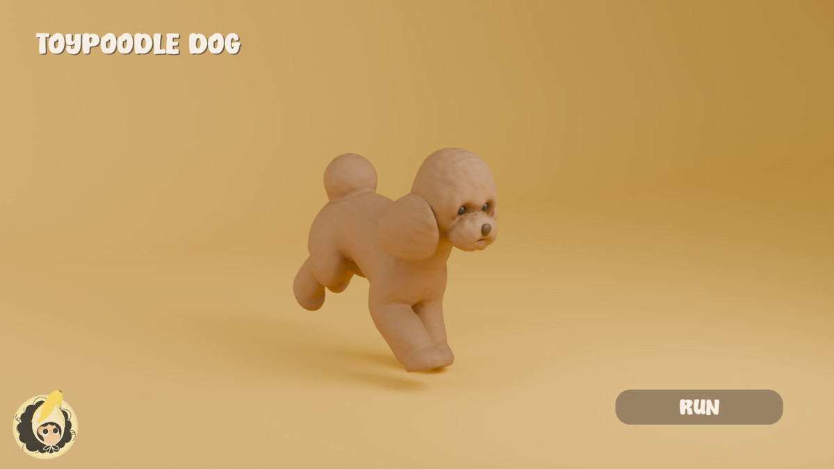 Animated Toy Poodle Dog
