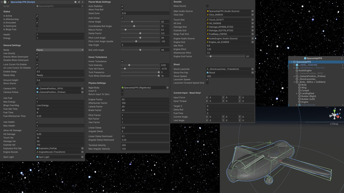 FPS Spaceship Controller
